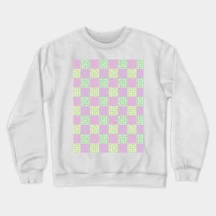 Checkered Love - Pastel Pink, Yellow, Purple and Green Crewneck Sweatshirt